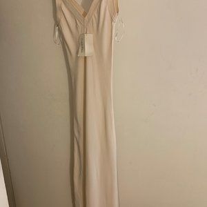 Calvin Klein 100% Silk Evening Gown, White Cream